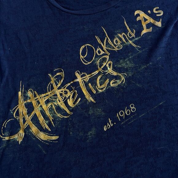 Genuine Merchandise Burnout Shirt Womens Extra Small XS Oakland As MLB Baseball - Picture 3 of 8